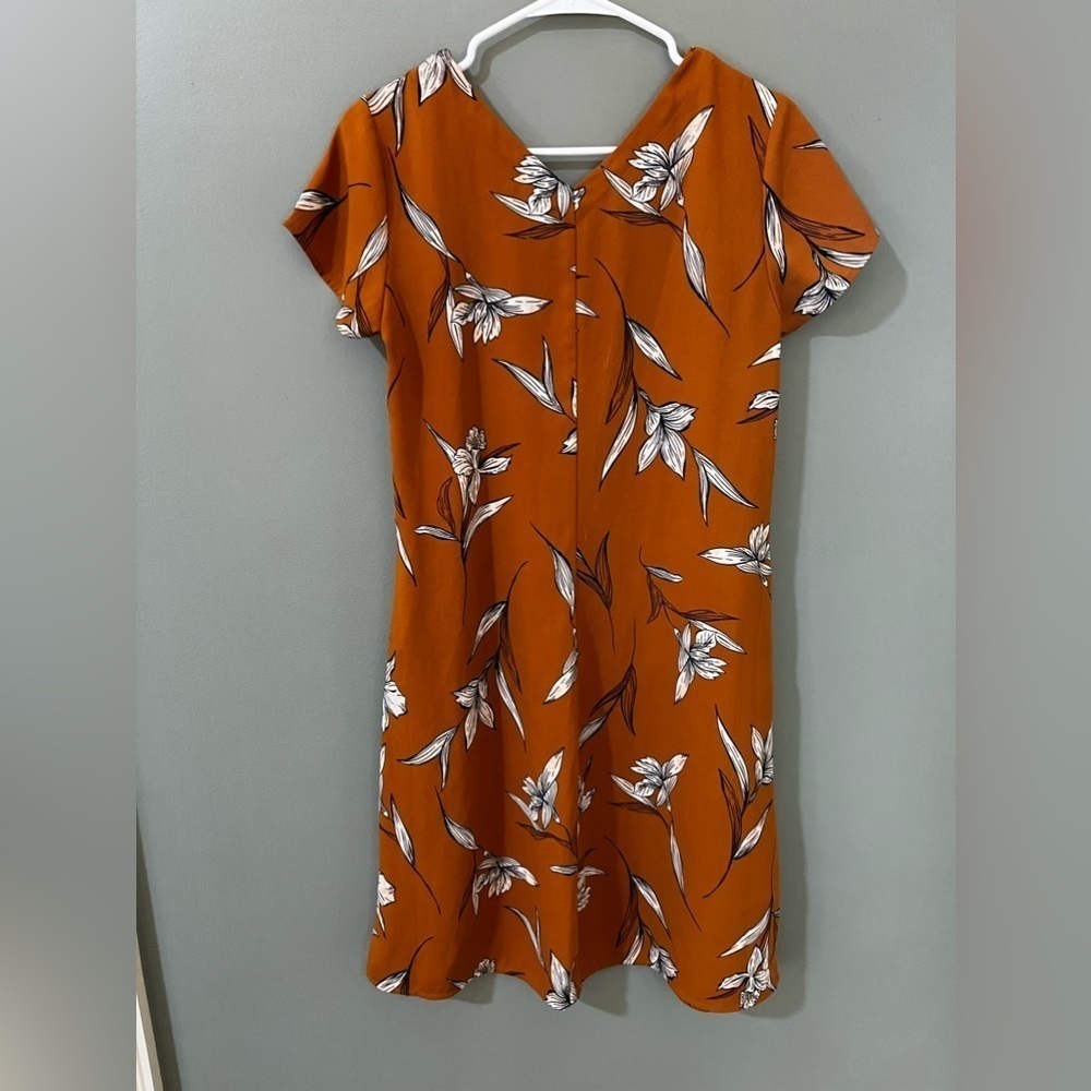 A New Day Women's Floral Print Short Sleeve V Neck Crepe Dress Size small - Picture 5 of 6